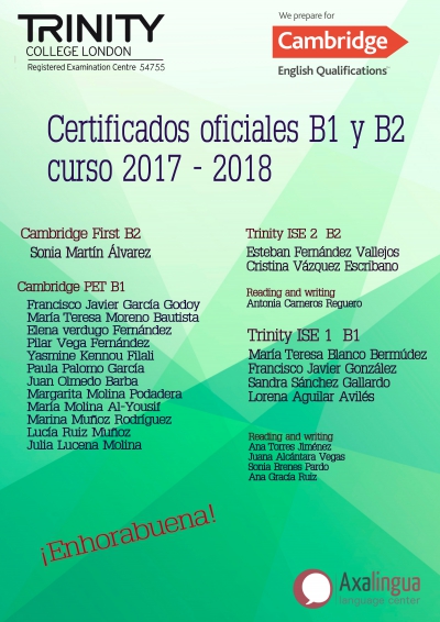 Recogida de certificados oficiales